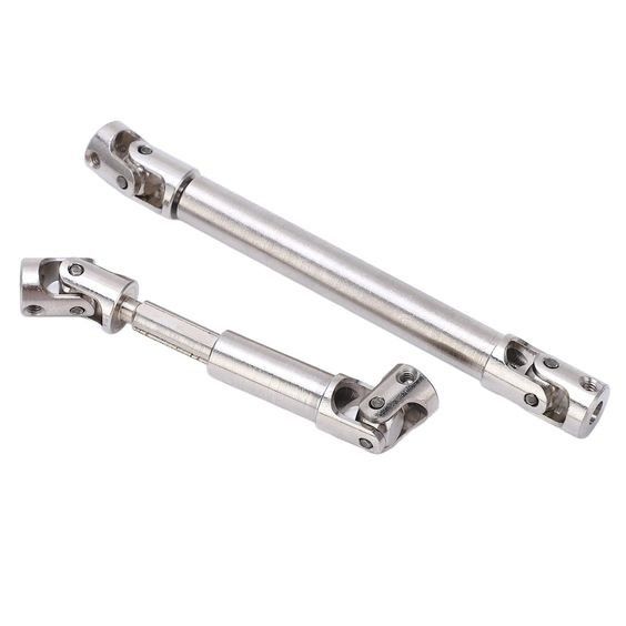 مجموعة عمود القيادة، CNC الفولاذ الفضة 2pcs RC مركز عمود القيادة دائمة لAXIAL SCX24 JT 1/24 سيارة الزحف